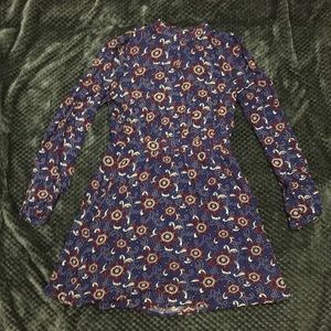 Purple flower high neck dress